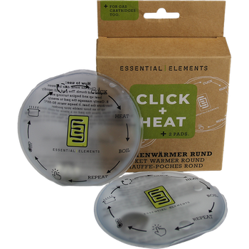 CLICK+HEAT, crystal clear, pocket warmer round, 2 pieces, Ø 10 cm, reusable