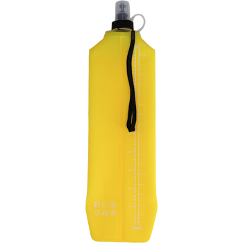 DRINK+FOLD, 1000 ml, sunshine yellow, Faltbare Trinkflasche TPU, Nylonkordel 