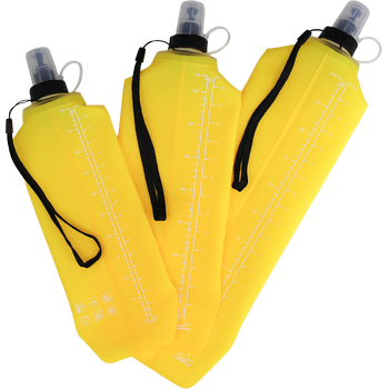 DRINK+FOLD, 1000 ml, sunshine yellow, Faltbare Trinkflasche TPU, Nylonkordel
