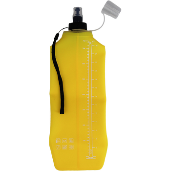 DRINK+FOLD, 750 ml, sunshine yellow, bouteille pliable TPU, cordon de nylon