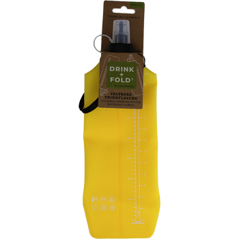 DRINK+FOLD, 750 ml, sunshine yellow, bouteille pliable TPU, cordon de nylon