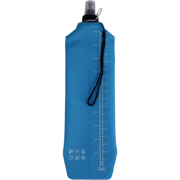 DRINK+FOLD, 1000 ml, ice blue, Faltbare Trinkflasche TPU, Nylonkordel 