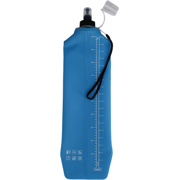 DRINK+FOLD, 1000 ml, ice blue, foldable drinking bottle TPU, nylon strap