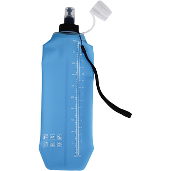 DRINK+FOLD1/2, 500 ml, ice blue, Faltbare Trinkflasche TPU, Nylonkordel