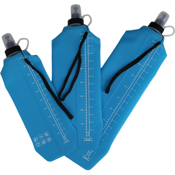 DRINK+FOLD, 750 ml, ice blue, foldable drinking bottle TPU, nylon strap