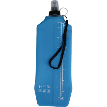 DRINK+FOLD, 750 ml, ice blue, Faltbare Trinkflasche TPU, Nylonkordel 