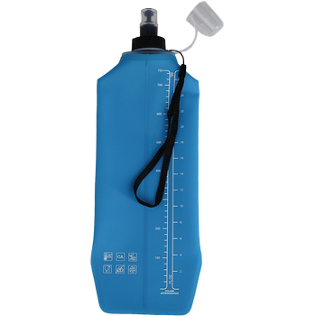 DRINK+FOLD, 750 ml, ice blue, foldable drinking bottle TPU, nylon strap