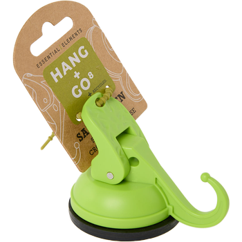 HANG+GO8, grass green, Saughaken mit Ø58 mm Gummi, bis zu 8 KG Tragkraft, aus recyceltem ABS
