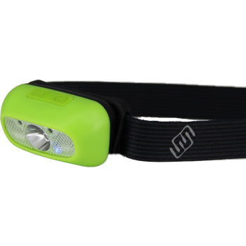 HEAD+BEAM100, grass green, 100 Lumen,Stirnlampe mit Box und USB-C Ladekabel 