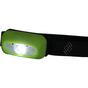 HEAD+BEAM100, grass green, 100 Lumen, Lampe frontale avec boîte de sauvegarde et câble USB-C