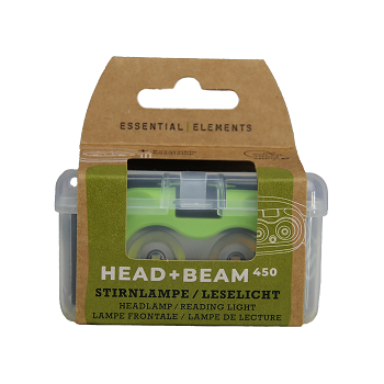 EE HEAD+BEAM450, grass green, 450 Lumen, Stirnlampe / Leselicht mit Box und Ladekabel USB-C