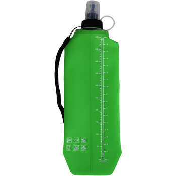 DRINK+FOLD1/2, 500 ml, grass green, Faltbare Trinkflasche TPU, Nylonkordel 