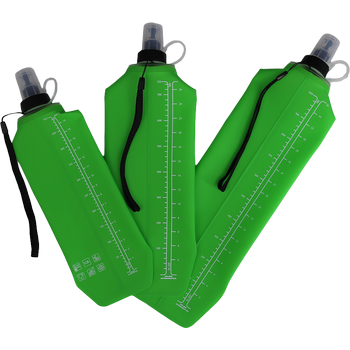 DRINK+FOLD, 750 ml, grass green, Faltbare Trinkflasche TPU, Nylonkordel