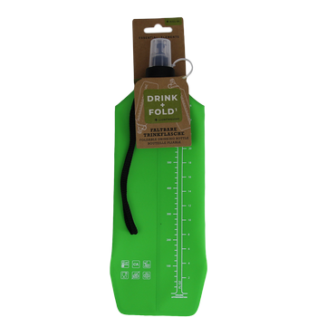 DRINK+FOLD, 750 ml, grass green, Faltbare Trinkflasche TPU, Nylonkordel
