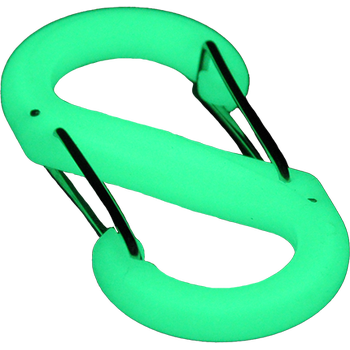 CLIP+GLOW, glowy, carabiner 5 cm, set of 4 pieces