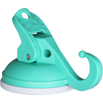 HANG+GO6, caribbean green, Saughaken Ø48 mm Gummi weiss, bis zu 6 KG Tragkraft, aus 100 % recyceltem ABS