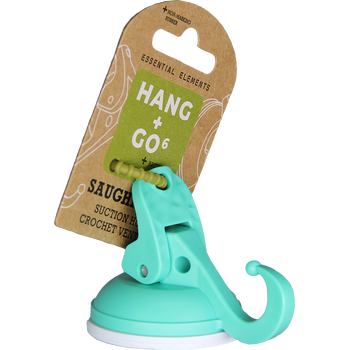 HANG+GO6, caribbean green, Saughaken Ø48 mm Gummi weiss, bis zu 6 KG Tragkraft, aus 100 % recyceltem ABS