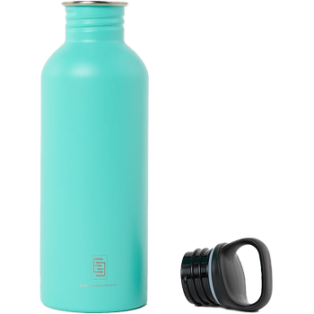 DRINK+REFILL, 1000 ml, caribbean green, einwandige Edelstahltrinkflasche, 18/10 Inox, Standard Verschluss