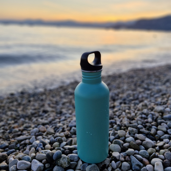 DRINK+REFILL, 1000 ml, caribbean green, einwandige Edelstahltrinkflasche, 18/10 Inox, Standard Verschluss