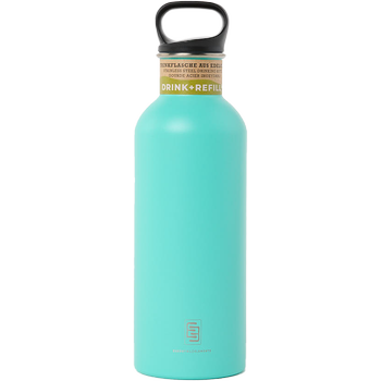 DRINK+REFILL, 1000 ml, caribbean green, einwandige Edelstahltrinkflasche, 18/10 Inox, Standard Verschluss