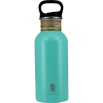DRINK+REFILL, 500 ml, caribbean green, einwandige Edelstahltrinkflasche,18/10 Inox, Standard Verschluss