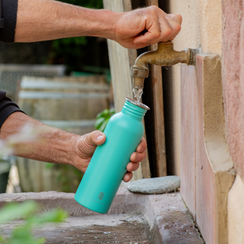 DRINK+REFILL, 750 ml, caribbean green, gourde simple paroi en acier inoxydable 18/10, bouchon standard