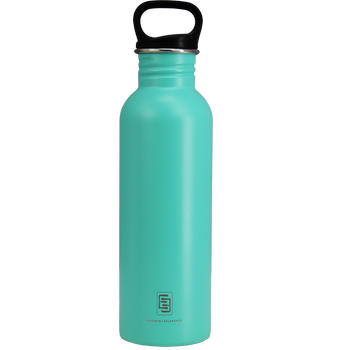 DRINK+REFILL, 750 ml, caribbean green, einwandige Edelstahltrinkflasche,18/10 Inox, Standard Verschluss 