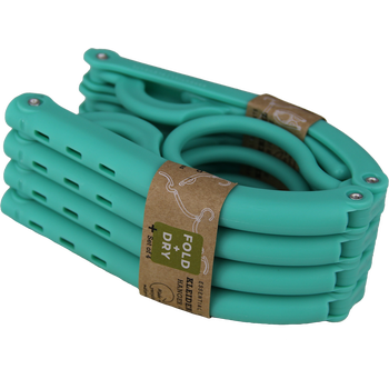 FOLD+DRY, caribbean green, 100 % Recycled PP Clothing hanger foldable (set of 4)