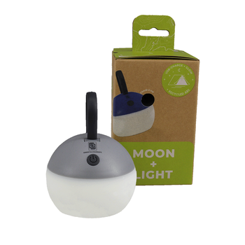 MOON+LIGHT, stone grey, recycelte USB-Laterne, Gloweffekt