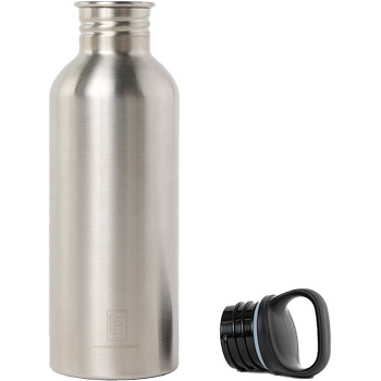 DRINK+REFILL, 1000 ml, naked steel, einwandige Edelstahltrinkflasche, 18/10 Inox, Standard Verschluss