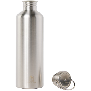 DRINK+REFILL, 1500 ml, naked steel, einwandige Edelstahltrinkflasche, 18/8 Inox, Stahlverschluss