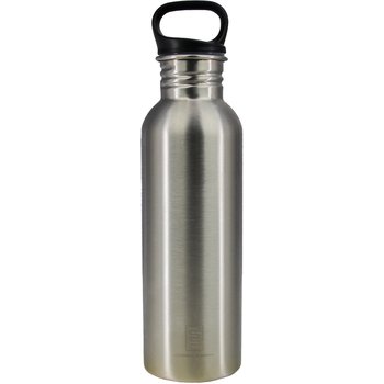 EE DRINK+REFILL, 750 ml, naked steel, einwandige Edelstahltrinkflasche, 18/10 stainless steel, Standard Verschluss