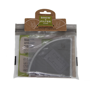 BREW+FILTERcone, naked steel, 20 µm, 18/8 INOX, Passoire à thé et préfiltration
