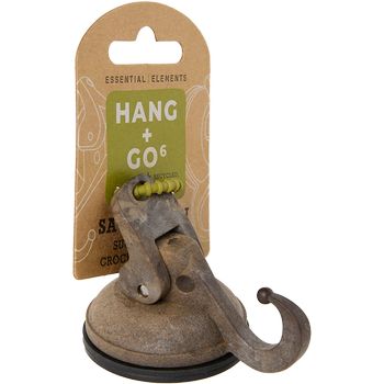 HANG+GO6, chestnut brown, crochet à ventouse recyclé Ø48 mm caoutchouc à 2 composants, supporte jusquʼà 6 kg, 30% fibres de canne à sucre, 70% ABS recyclé