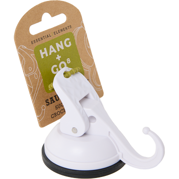 HANG+GO8, edelweiss, Saughaken Ø58 mm Gummi, bis zu 8 KG Tragkraft, aus 50% recyceltem ABS, 50% ABS