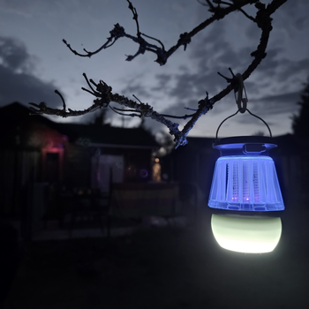 ZAP+SHINE100, night shadow, Anti-Mücken Solarlampe, inkl. USB-A/C zu USB-C Ladekabel, 2 Lampenschirme