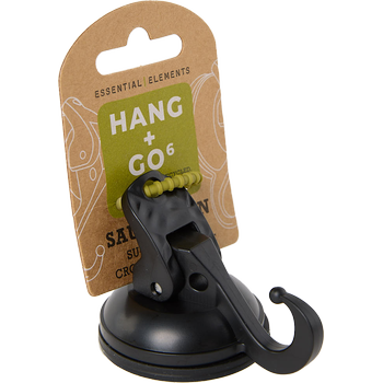 HANG+GO6, black as night, crochet à ventouse recyclé avec caoutchouc à 2 composants Ø48 mm, supporte jusquʼà 6 kg, 100% ABS recyclé