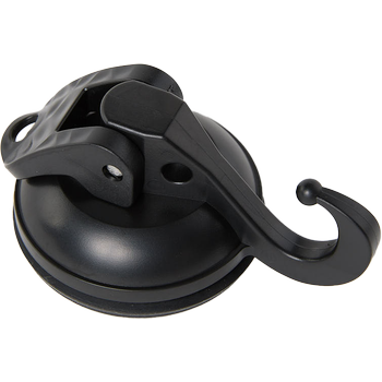 HANG+GO6, black as night, crochet à ventouse recyclé avec caoutchouc à 2 composants Ø48 mm, supporte jusquʼà 6 kg, 100% ABS recyclé