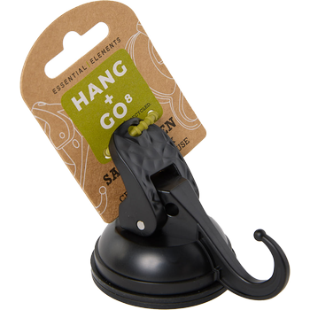 HANG+GO8, black as night, Saughaken mit Ø58 mm Gummi, bis zu 8 KG Tragkraft, aus recyceltem ABS