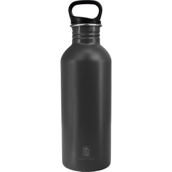 DRINK+REFILL, 1000 ml, black as night, einwandige Edelstahltrinkflasche, 18/10 Inox, Standard Verschluss 