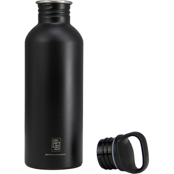 DRINK+REFILL, 1000 ml, black as night, einwandige Edelstahltrinkflasche, 18/10 Inox, Standard Verschluss