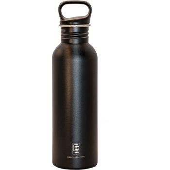 DRINK+REFILL, 750 ml, black as night, einwandige Edelstahltrinkflasche, 18/10 Inox, Standard Verschluss 