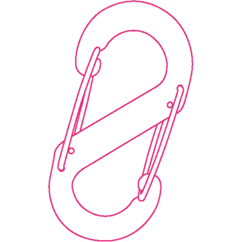 CLIP+GLOW, glowy, Karabiner 5 cm leuchtend, 4-er Set