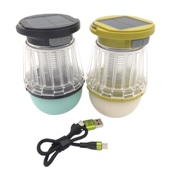 ZAP+SHINE100, essential green, Anti-Mücken Solarlampe, inkl. USB-A/C zu USB-C Ladekabel, 2 Lampenschirme