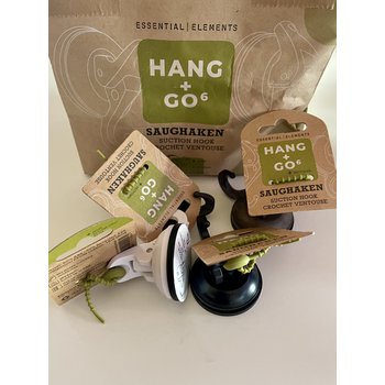 HANG+GO6, Box assortiert à 12 Stück, gemischte Farben, Saughaken Ø48 mm Gummi, bis zu 6 KG Tragkraft, aus recyceltem ABS 