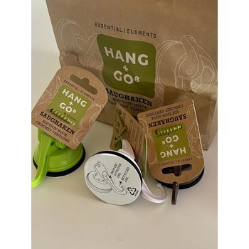 HANG+GO8, Box assortiert à 12 Stück, gemischte Farben, Saughaken Ø58 mm Gummi, bis zu 8 KG Tragkraft, aus recyceltem ABS 