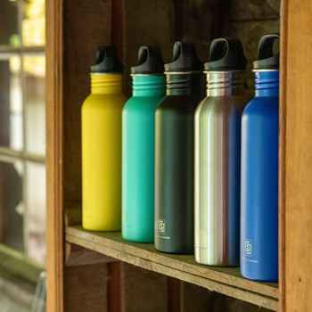 DRINK+REFILL, 750 ml, naked steel, einwandige Edelstahltrinkflasche, 18/10 stainless steel, Standard Verschluss