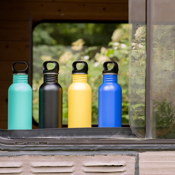 DRINK+REFILL, 500 ml, sky blue, einwandige Edelstahltrinkflasche, 18/10 Inox, Standard Verschluss