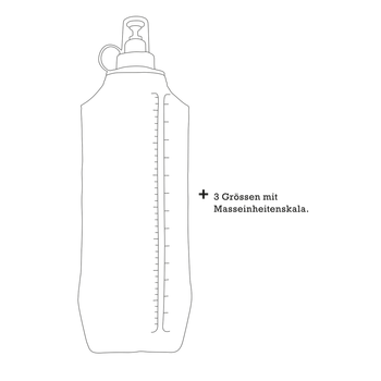 DRINK+FOLD3/4, 750 ml, grass green, Faltbare Trinkflasche TPU, Nylonkordel