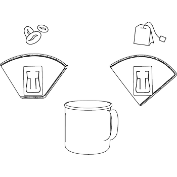 BREW+FILTERduo, DUO SET 1 x basket & 1 x cone, naked steel, 20 µm, 18/8 INOX